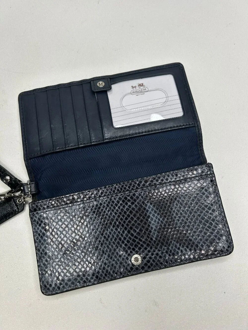 COACH 1941 Genuine Grey Snakeskin Leather Wallet/ Clutch/Phone